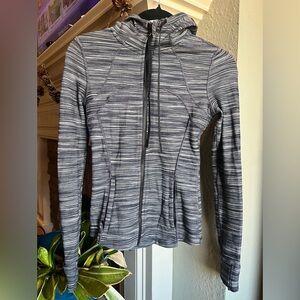 Lululemon Define Hooded Jacket Full Zip Gray White Marled Size 4 Activewear Yoga